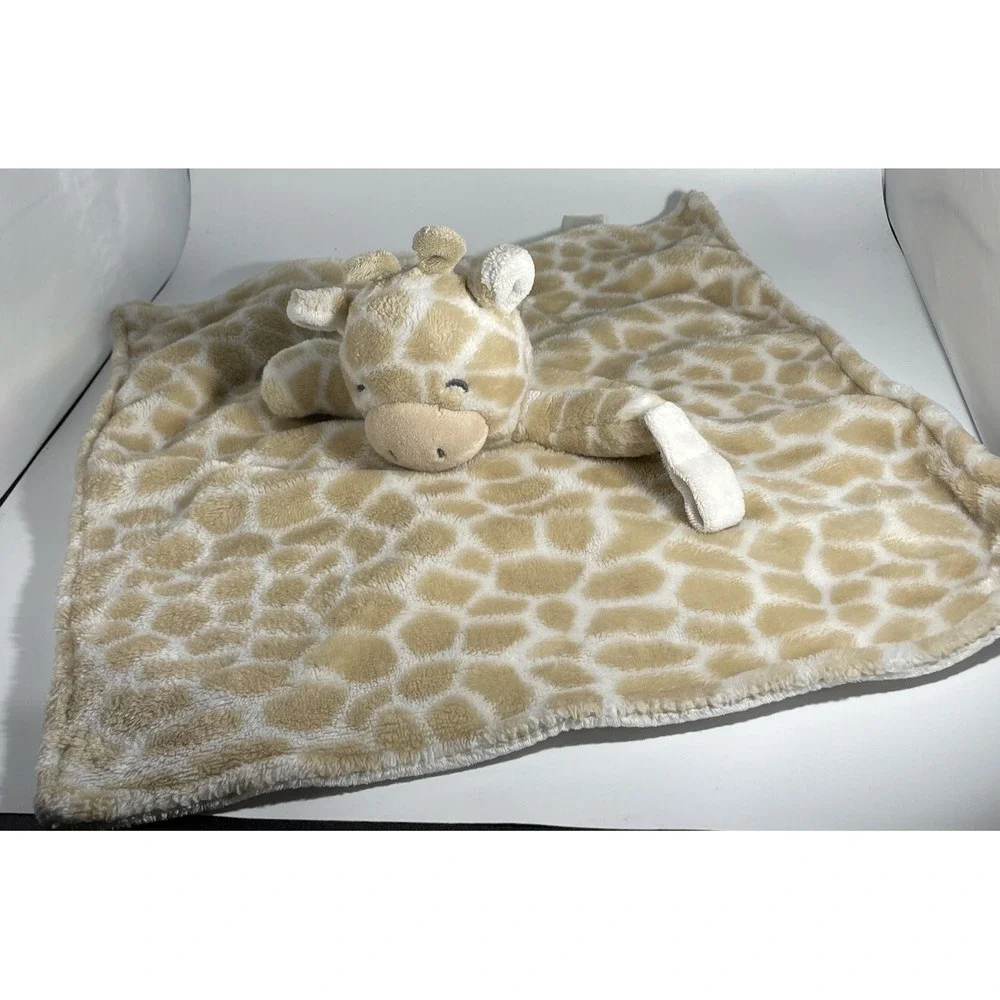 Carter's Baby Unisex OS Security Blanket Tan Giraffe Spotted Plush Lovey Lovie‎